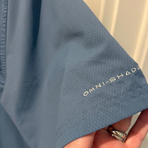 Columbia PFG Omni-Shade Men's Light blue Short Sleeve Shirt size Large - Picture 4 of 13